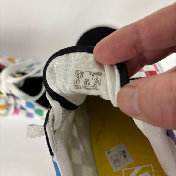 Vans Old School Black Multicolor Checkered Shoes/Sneakers Sizes Wo 7.5 /  Men 6 - Picture 8 of 9